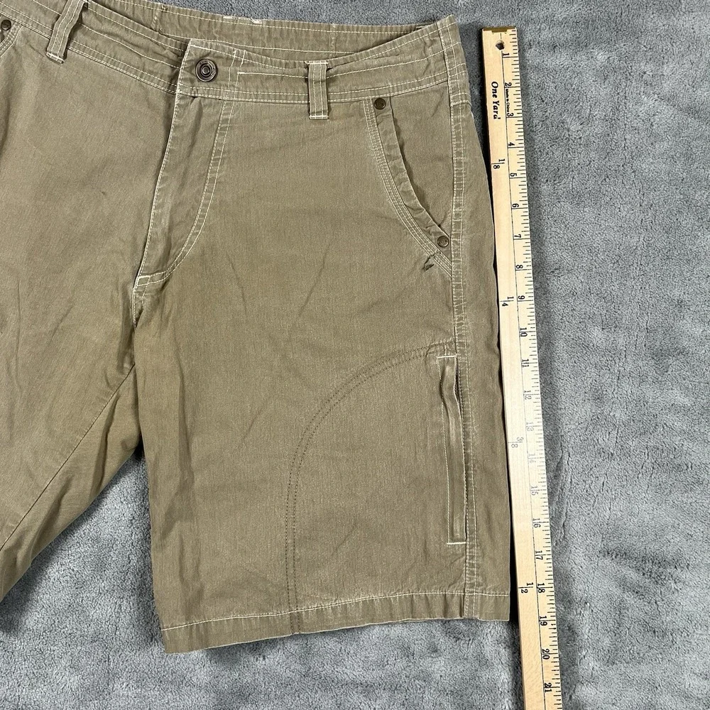 Kuhl Shorts Mens 32 Khaki Vintage Patina Dye Renegade Cargo Distressed See Pics